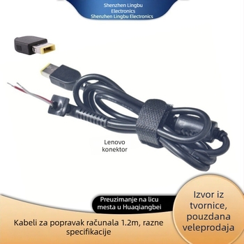 Kabel za napajanje prijenosnika – kompatibilan s Lenovo kvadratnim portom, zamjenski HP kabel, DC priključak, Samsung i Asus prijenosna računala