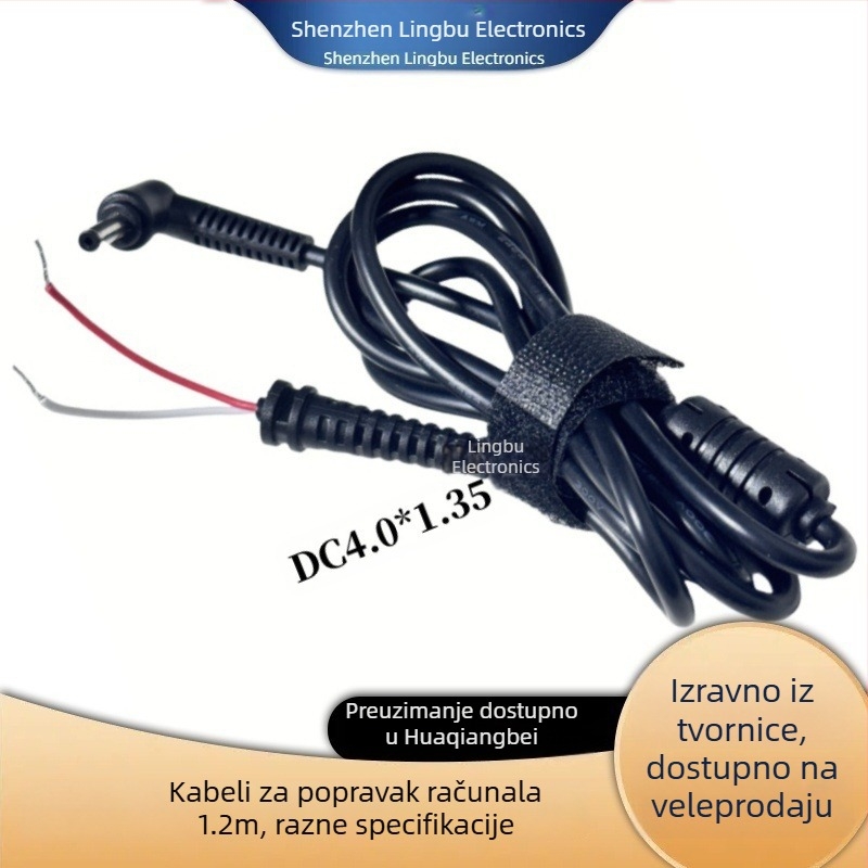 Kabel za napajanje prijenosnika – kompatibilan s Lenovo kvadratnim portom, zamjenski HP kabel, DC priključak, Samsung i Asus prijenosna računala