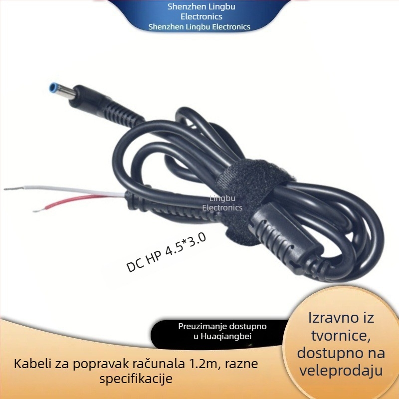 Kabel za napajanje prijenosnika – kompatibilan s Lenovo kvadratnim portom, zamjenski HP kabel, DC priključak, Samsung i Asus prijenosna računala