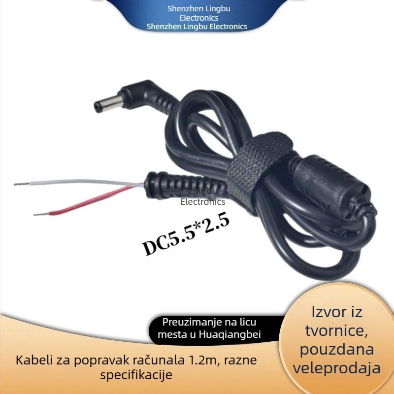 Kabel za napajanje prijenosnika – kompatibilan s Lenovo kvadratnim portom, zamjenski HP kabel, DC priključak, Samsung i Asus prijenosna računala