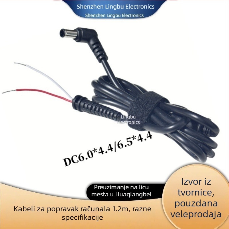 Kabel za napajanje prijenosnika – kompatibilan s Lenovo kvadratnim portom, zamjenski HP kabel, DC priključak, Samsung i Asus prijenosna računala
