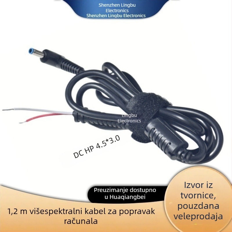 Kabel za napajanje prijenosnika – kompatibilan s Lenovo kvadratnim portom, zamjenski HP kabel, DC priključak, Samsung i Asus prijenosna računala