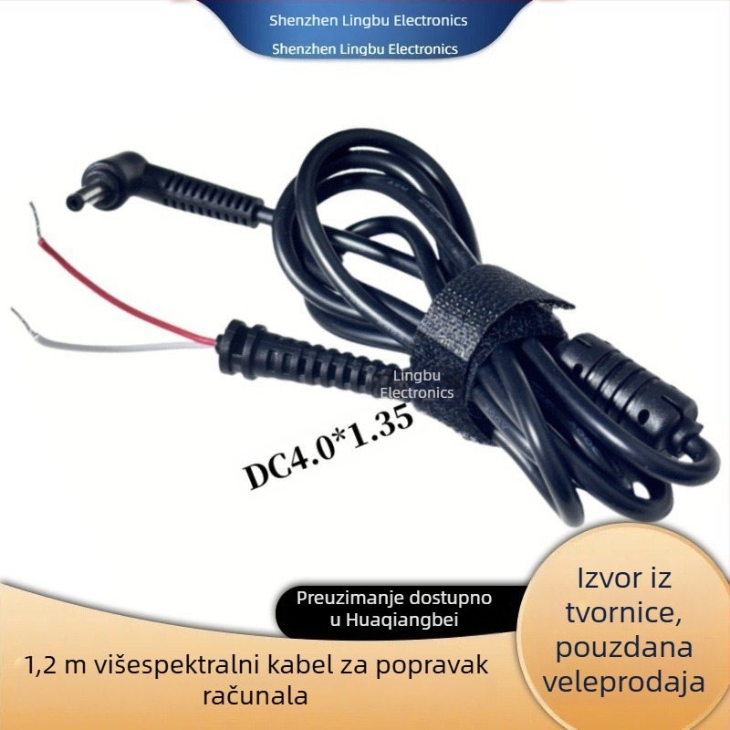 Kabel za napajanje prijenosnika – kompatibilan s Lenovo kvadratnim portom, zamjenski HP kabel, DC priključak, Samsung i Asus prijenosna računala