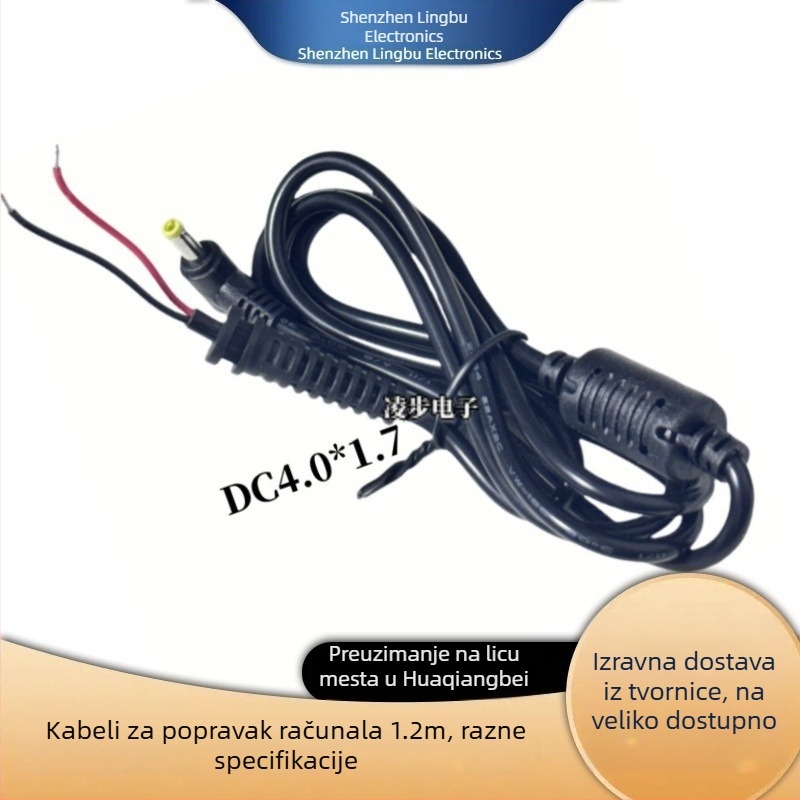 Kabel za napajanje prijenosnika – kompatibilan s Lenovo kvadratnim portom, zamjenski HP kabel, DC priključak, Samsung i Asus prijenosna računala