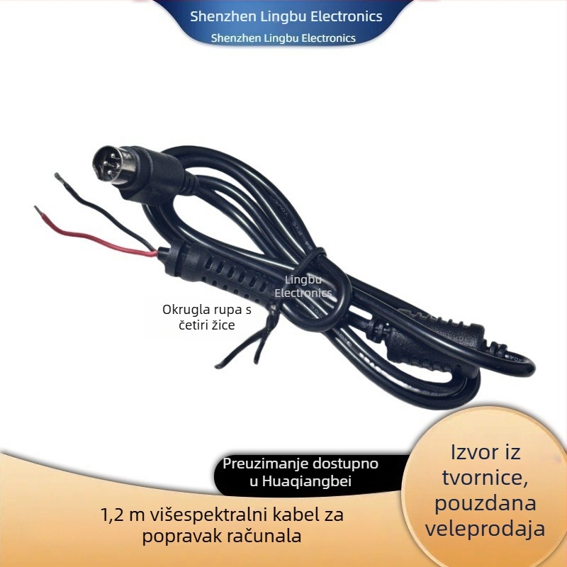 Kabel za napajanje prijenosnika – kompatibilan s Lenovo kvadratnim portom, zamjenski HP kabel, DC priključak, Samsung i Asus prijenosna računala