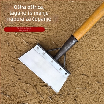 Višenamjenska vrtna lopata s oštricom od karbonskog čelika i drškom od eukaliptusova drveta, za snijeg, korove i čišćenje vrta