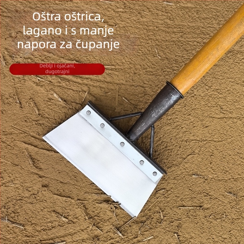 Višenamjenska vrtna lopata s oštricom od karbonskog čelika i drškom od eukaliptusova drveta, za snijeg, korove i čišćenje vrta