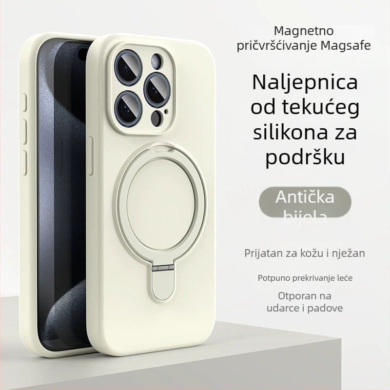 Kućište za iPhone 14 Pro Max s magnetskom podrškom, tekući silikon, otporno na padanje, protiv otisaka prstiju