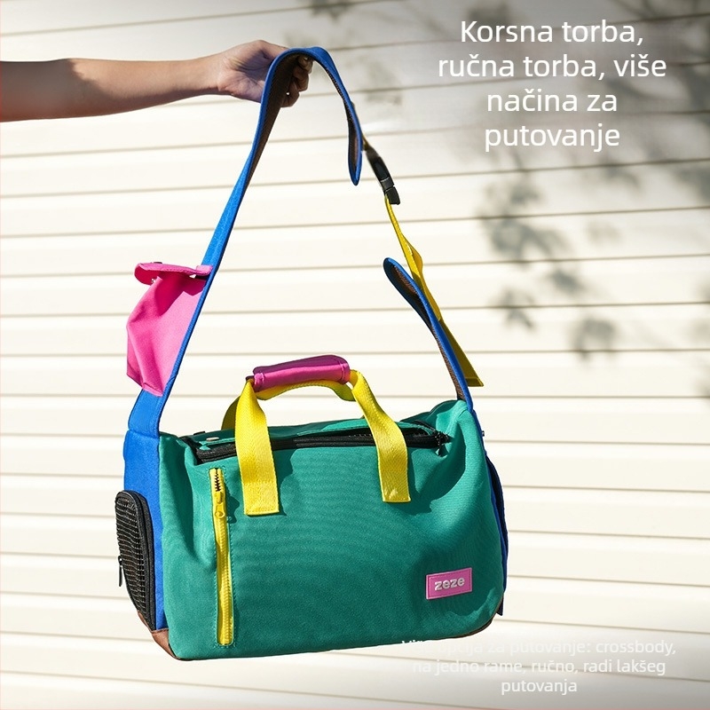 ZEZE Torba za kućne ljubimce preko ramena – mekani materijal, jednobojni uzorak, kapacitet 15000