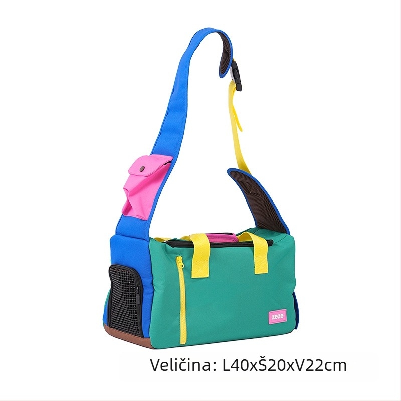 ZEZE Torba za kućne ljubimce preko ramena – mekani materijal, jednobojni uzorak, kapacitet 15000