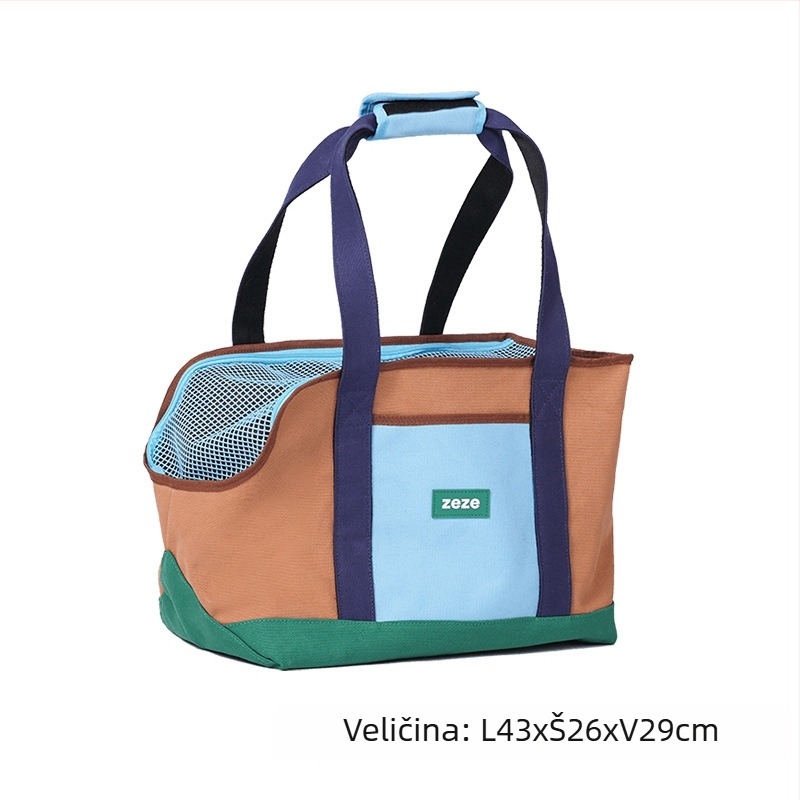 ZEZE Torba za kućne ljubimce preko ramena – mekani materijal, jednobojni uzorak, kapacitet 15000