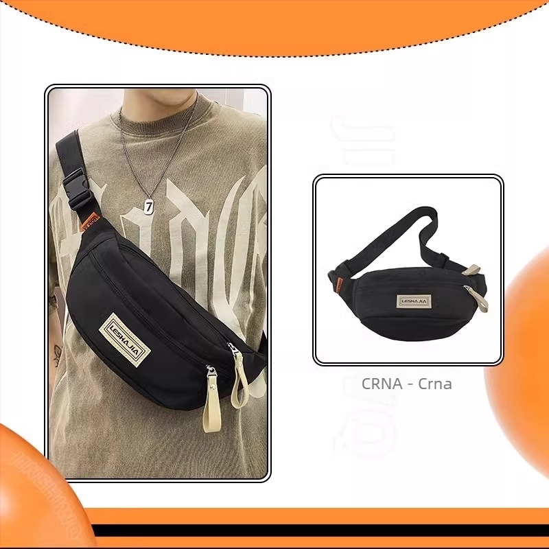 Muška crossbody torba – ulični stil, Oxford tkanina, uzorak s slovima, podstava poliester