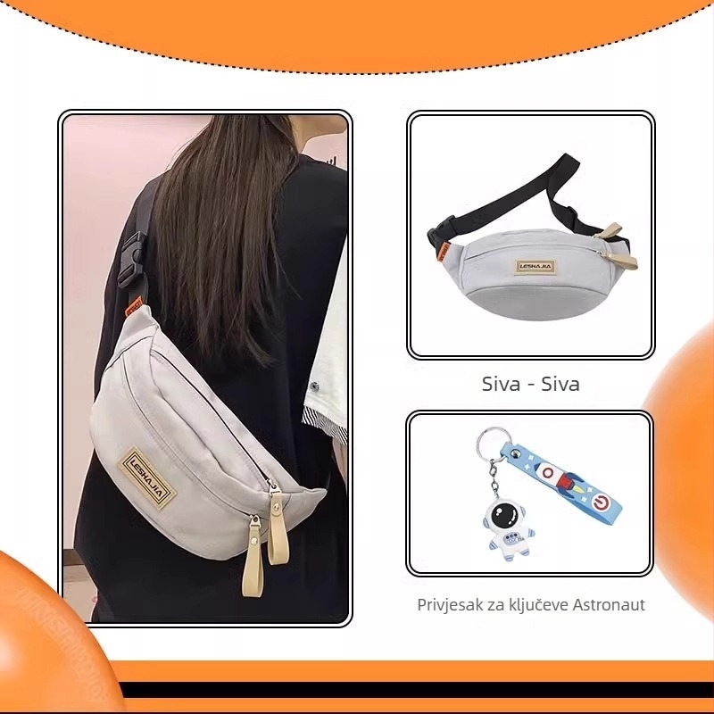Muška crossbody torba – ulični stil, Oxford tkanina, uzorak s slovima, podstava poliester