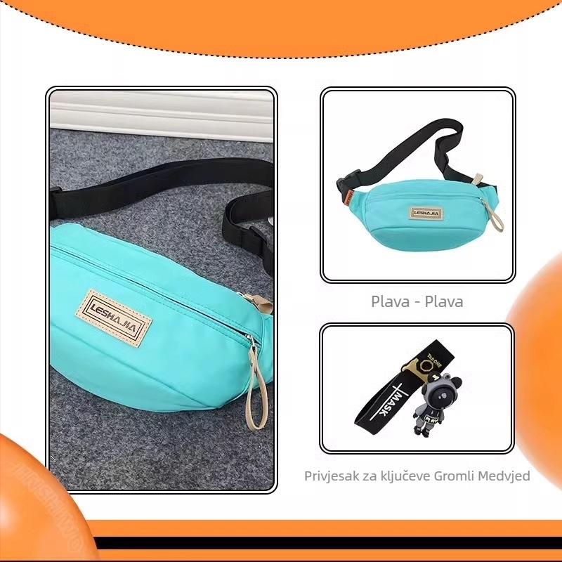 Muška crossbody torba – ulični stil, Oxford tkanina, uzorak s slovima, podstava poliester