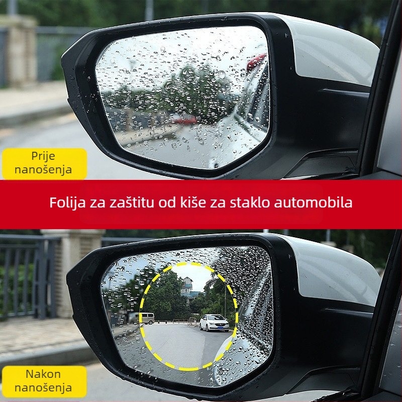Folie kišu za stražnji retrovizor i bočne prozore automobila, vodootporna, antifog, univerzalni fit