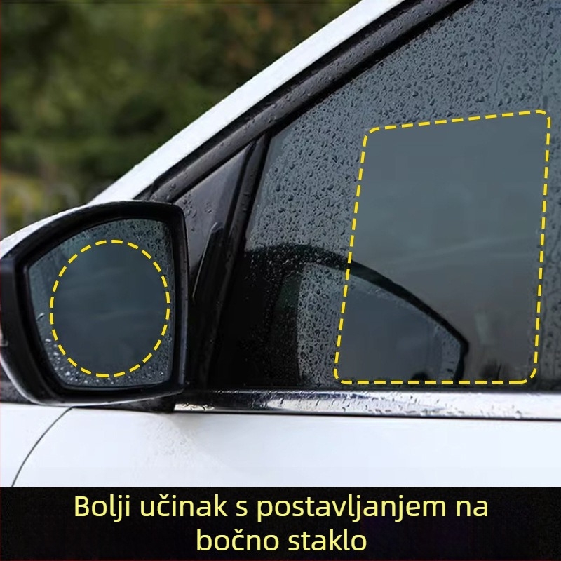 Folie kišu za stražnji retrovizor i bočne prozore automobila, vodootporna, antifog, univerzalni fit