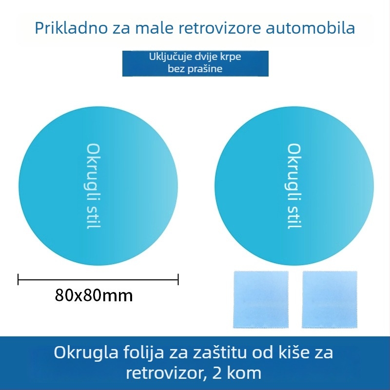 Folie kišu za stražnji retrovizor i bočne prozore automobila, vodootporna, antifog, univerzalni fit