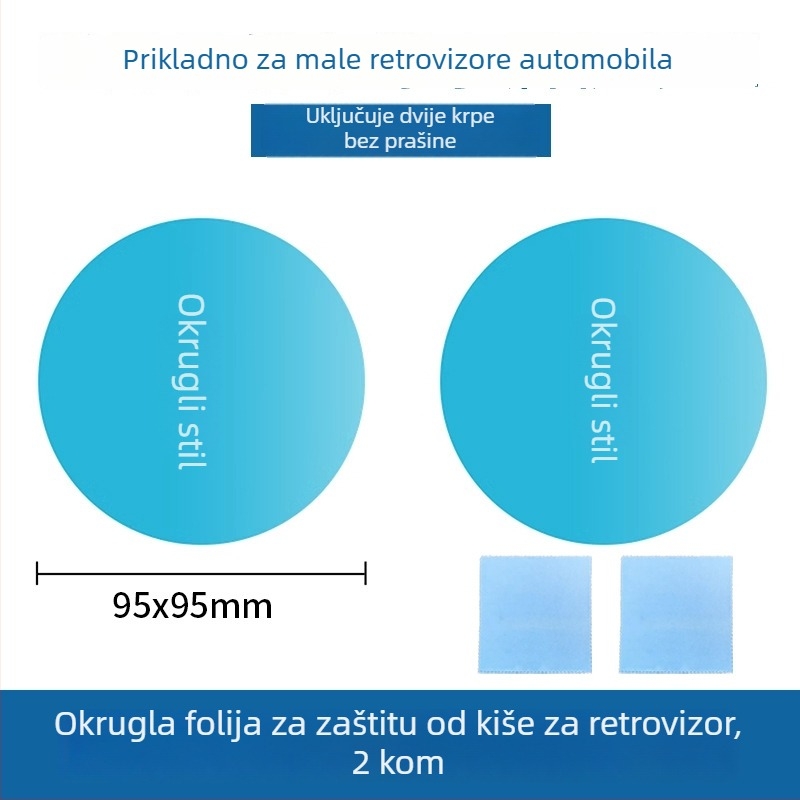 Folie kišu za stražnji retrovizor i bočne prozore automobila, vodootporna, antifog, univerzalni fit
