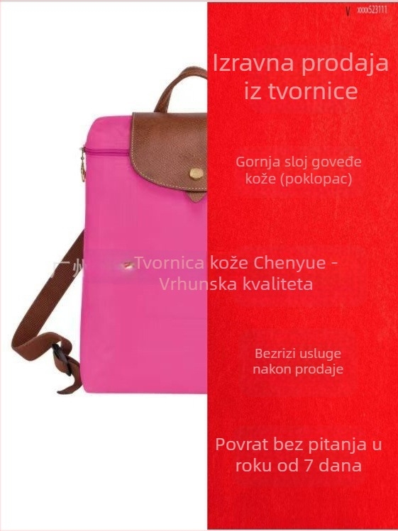 Ženski ruksak s poklopcem od vodootpornog najlona, gradski stil, unutarnji džepovi za telefon, osobnu iskaznicu i prijenosno računalo; zatvaranje na zip.