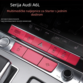 Dekorativna pločica za gumb od aluminijske legure za elektroničku ručnu kočnicu i središnju kontrolu Audi A6L/A7 2019–2020, s logom.