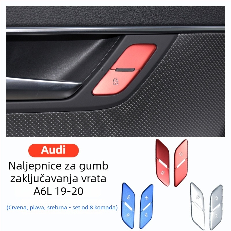 Dekorativna pločica za gumb od aluminijske legure za elektroničku ručnu kočnicu i središnju kontrolu Audi A6L/A7 2019–2020, s logom.