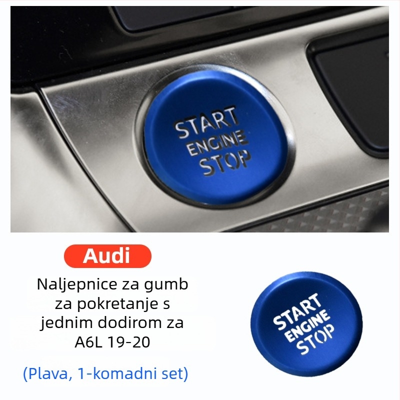 Dekorativna pločica za gumb od aluminijske legure za elektroničku ručnu kočnicu i središnju kontrolu Audi A6L/A7 2019–2020, s logom.