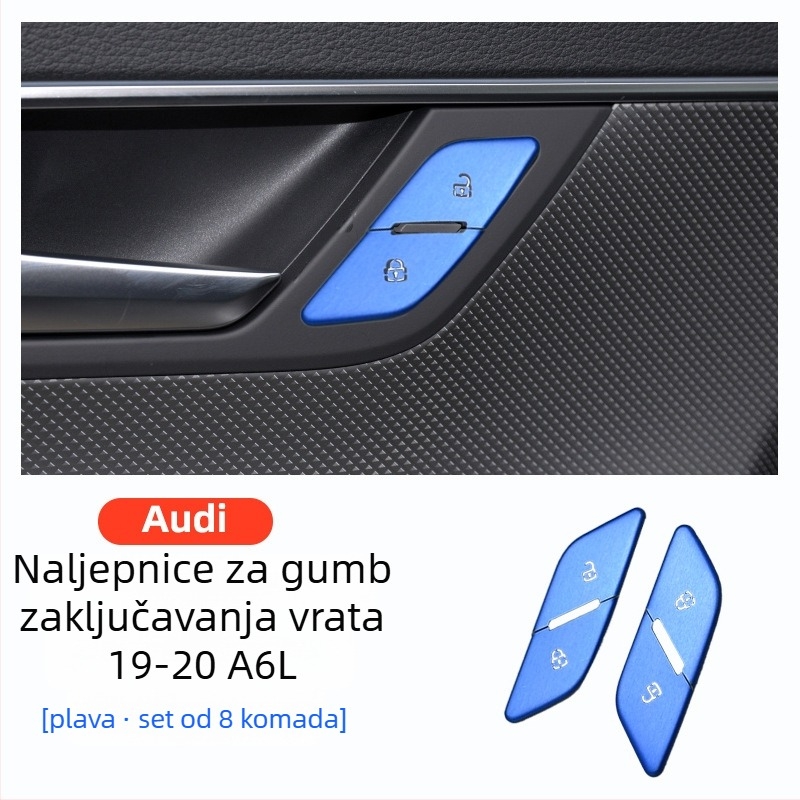 Dekorativna pločica za gumb od aluminijske legure za elektroničku ručnu kočnicu i središnju kontrolu Audi A6L/A7 2019–2020, s logom.