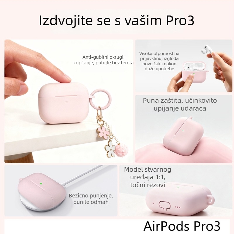 Zaštitni etui za AirPods Pro 3 i AirPods 4. generacije – silikon, injekcijsko oblikovanje, kompatibilan s Apple