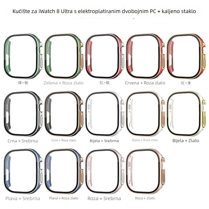 Three Thousand Episodes PC kućište za Apple iWatch Ultra s elektroplatiranim graviranim uzorkom i zaštitnim kaljenim staklom zaslona