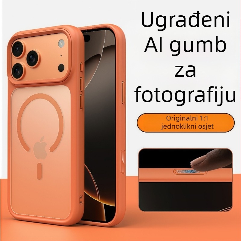 Čvrsta futrola za iPhone 17 seriju – mat završna obrada, magnetsko prianjanje, zaštita od padova, TPU+PC, kompatibilno s iPhone 17 Pro Max/Pro/17/Air