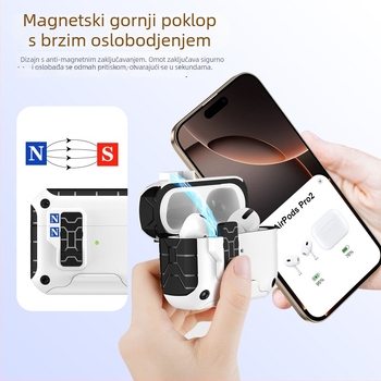 AirPods torbica za Apple — TPU+PC kućište, multifunkcionalno, prijenosno, univerzalna kompatibilnost, izrađeno sprejem tehnologijom
