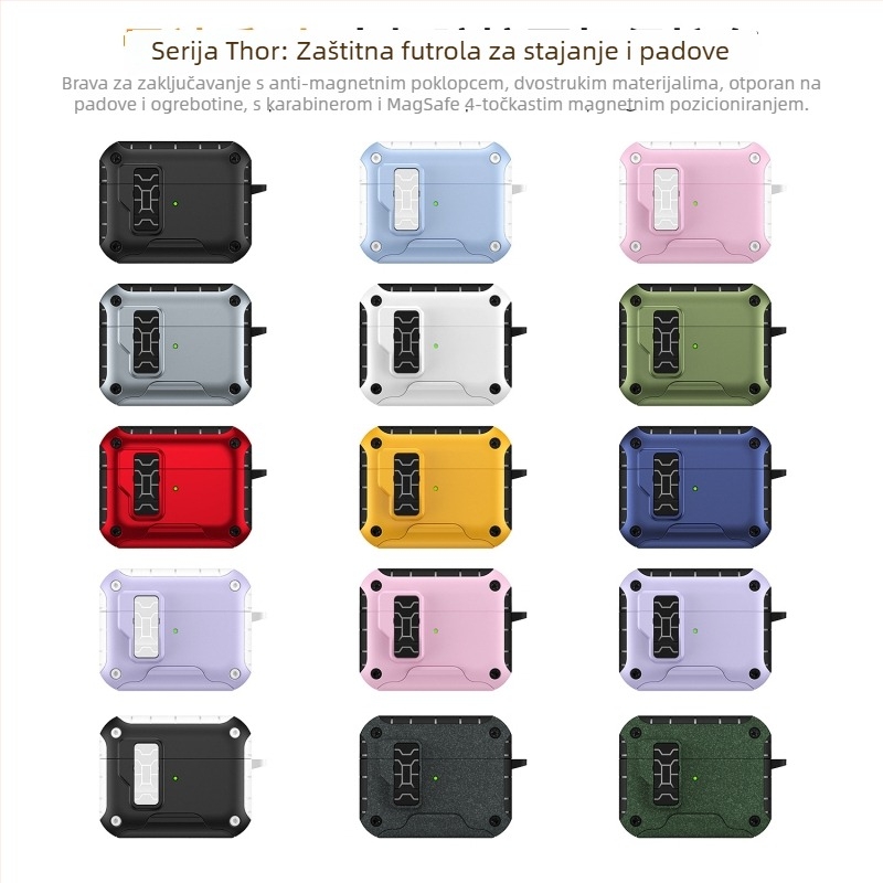 AirPods torbica za Apple — TPU+PC kućište, multifunkcionalno, prijenosno, univerzalna kompatibilnost, izrađeno sprejem tehnologijom