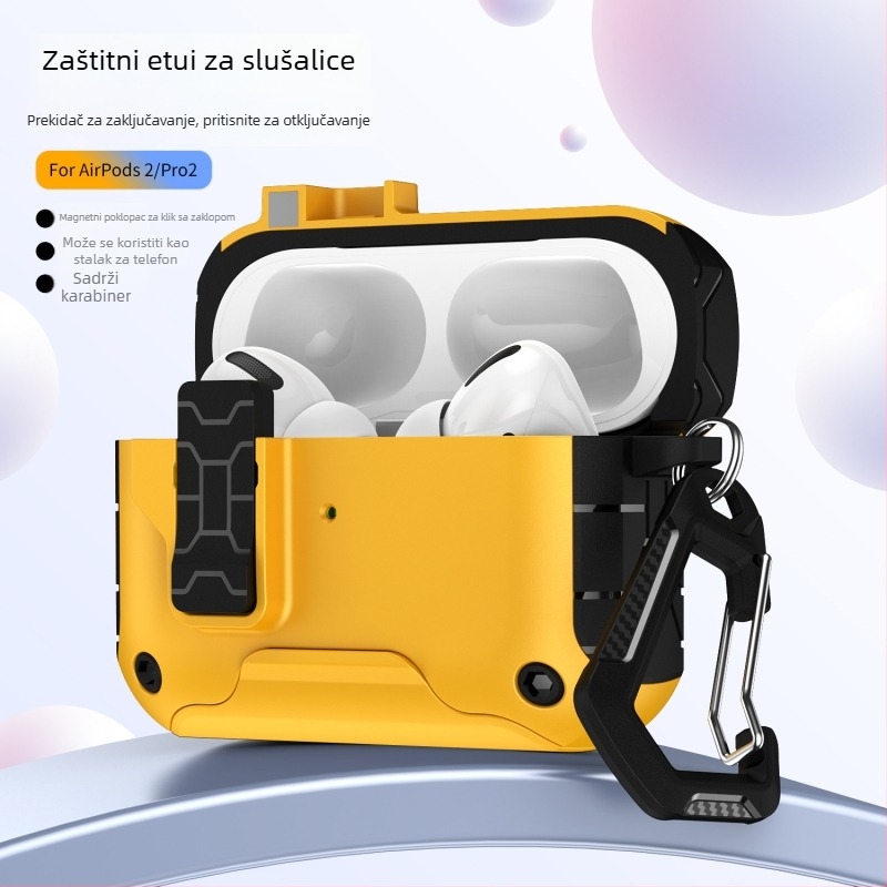 AirPods torbica za Apple — TPU+PC kućište, multifunkcionalno, prijenosno, univerzalna kompatibilnost, izrađeno sprejem tehnologijom