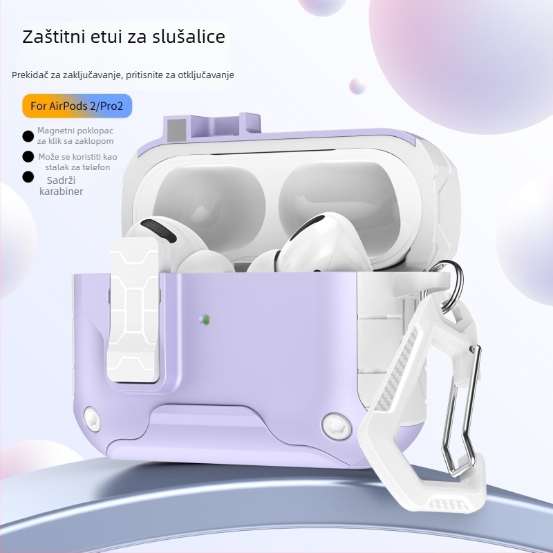 AirPods torbica za Apple — TPU+PC kućište, multifunkcionalno, prijenosno, univerzalna kompatibilnost, izrađeno sprejem tehnologijom