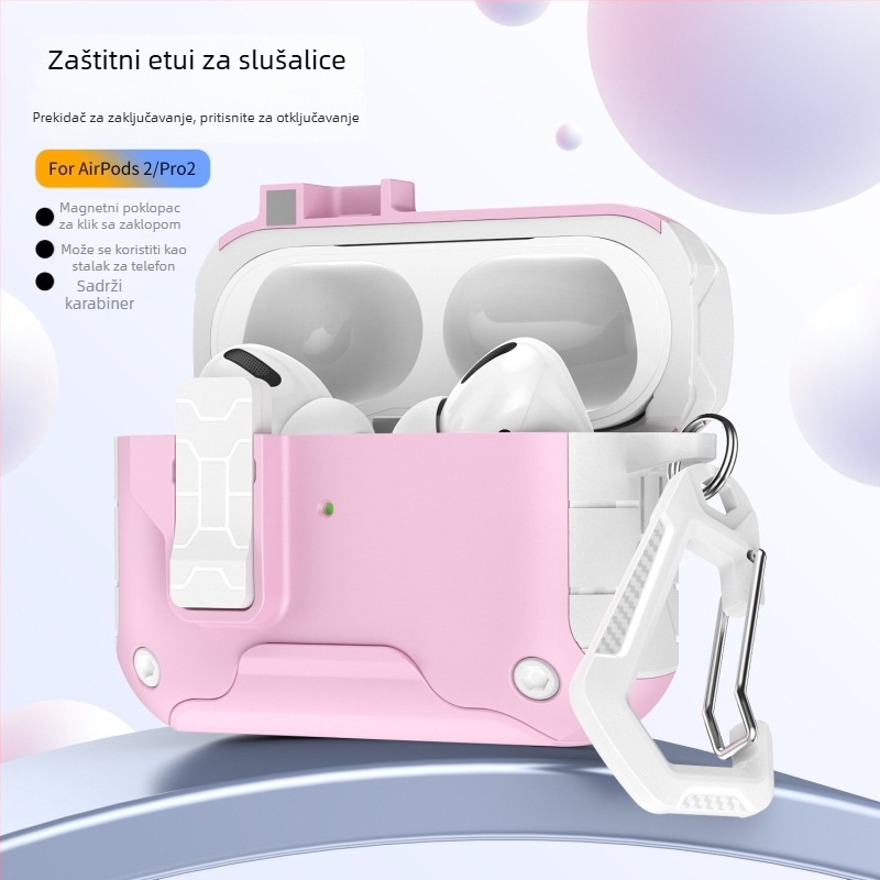 AirPods torbica za Apple — TPU+PC kućište, multifunkcionalno, prijenosno, univerzalna kompatibilnost, izrađeno sprejem tehnologijom