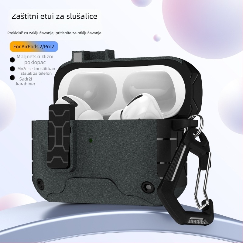 AirPods torbica za Apple — TPU+PC kućište, multifunkcionalno, prijenosno, univerzalna kompatibilnost, izrađeno sprejem tehnologijom