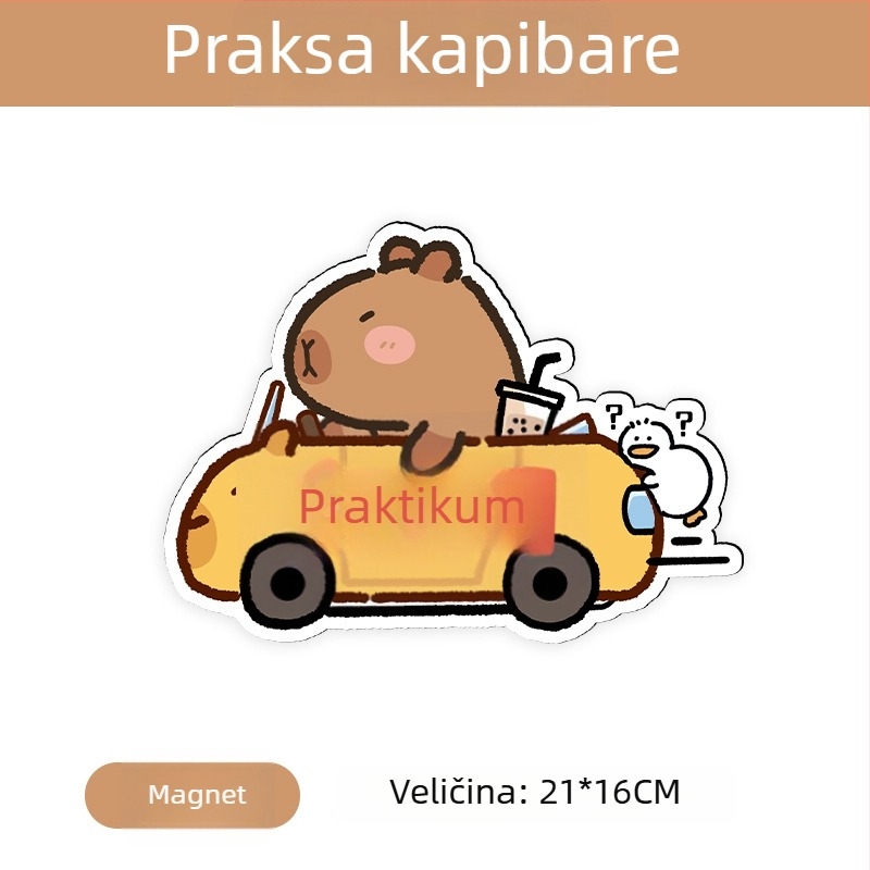 Automobilska naljepnica s magnetskim ugradnjom, reflektivna površina, zaštita od sunca i ogrebotina — karikatura uzorak