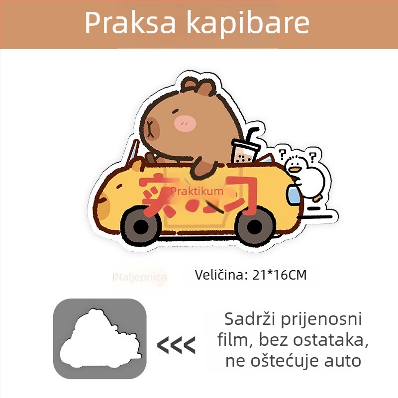Automobilska naljepnica s magnetskim ugradnjom, reflektivna površina, zaštita od sunca i ogrebotina — karikatura uzorak