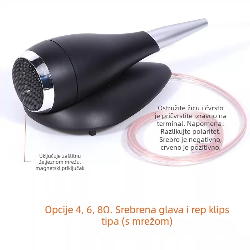 Vanjski visokotonac s dijafragmom od svile, unutarnji magnetski krug, 25-jezgreni svilenog filma, Hi‑Fi