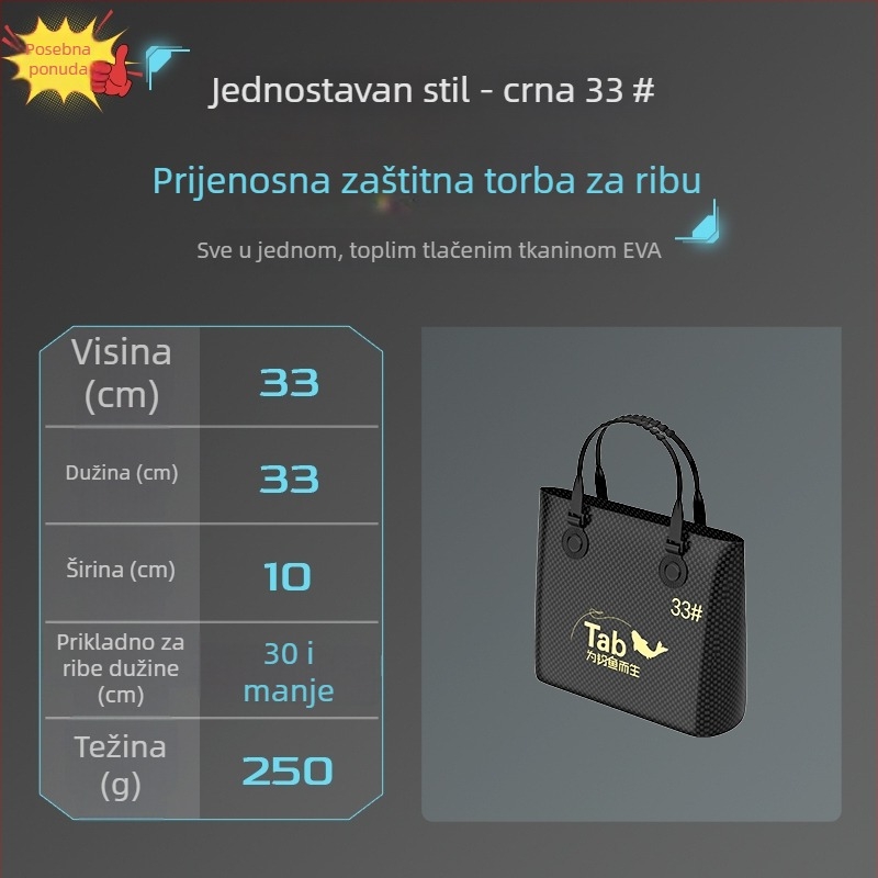 Vodootporna torba za ribolov i torba za opremu — materijal: svila s cvjetnim uzorkom
