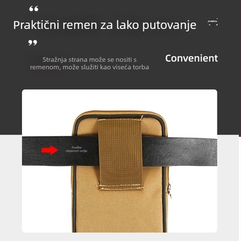 Muška platnena torbica za pojas – poslovni stil, na pojas, prozračna, otporna na habanje, zimsko izdanje 2022