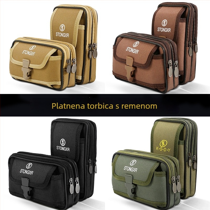 Muška platnena torbica za pojas – poslovni stil, na pojas, prozračna, otporna na habanje, zimsko izdanje 2022