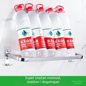 Nerđajuća čelična šipka za ručnike, zidni montažni, polirani završetak, jednoručna ili dvostruka šipka, nosivost 30
