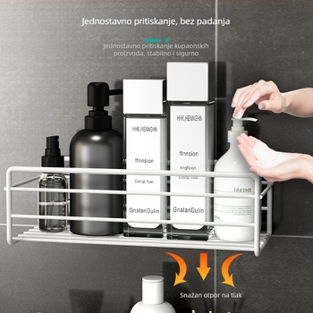 Trokutna kutna polica za kupaonicu - željezo, premaz pečenim lakom, jednodjelna, nosivost 5