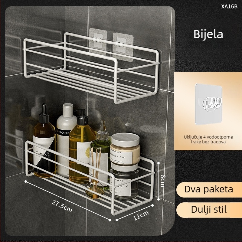 Trokutna kutna polica za kupaonicu - željezo, premaz pečenim lakom, jednodjelna, nosivost 5