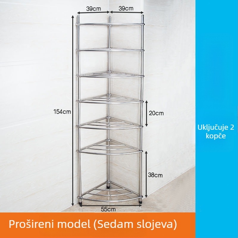 Stalak za umivaonik od nehrđajućeg čelika, podni organizator za kupaonicu, jednoslojni, model 5430, nosivost do 80 kg