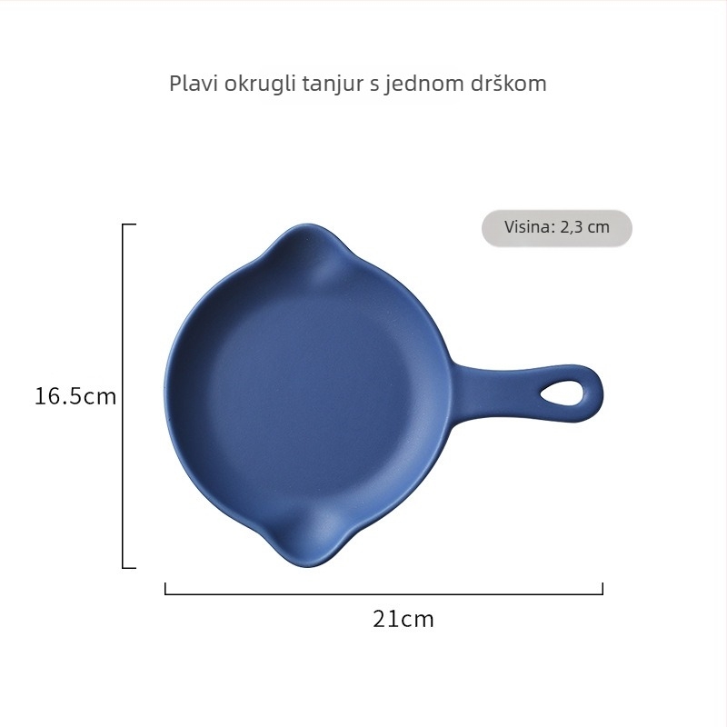 Porcelanski tanjur s nepravilan oblik, japanskog stila, jednofarbna glazura, pogodno za mikrovalnu pećnicu