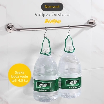 Nehrđajući čelični stalak za ručnike s jednom šipkom, bez bušenja, kupaonica, polirana površina, moderni stil, višenamjenski