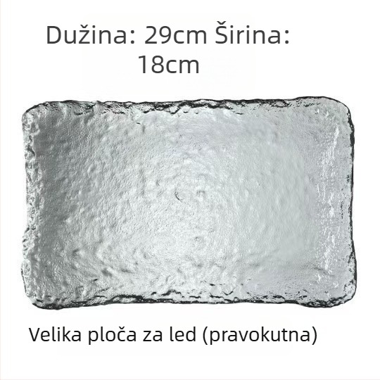 Staklena pravokutna posuda za posluživanje, japanskog stila, ručno oslikana površina, mogućnost otiska logotipa, prilagodljiva dorada