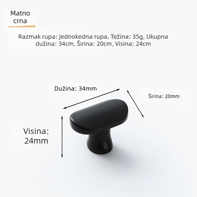 Drška za ormar i ladicu od cinkovog legura, elektroplatirani završni premaz, moderni minimalisticki stil, model 3039, površinski montirana